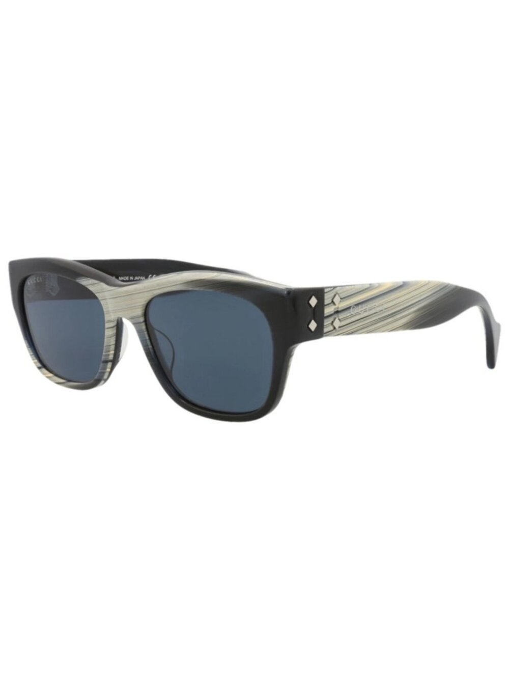 New Gucci Women's Sunglasses Square Rectangle Recycled Acetate Frame Mens Black